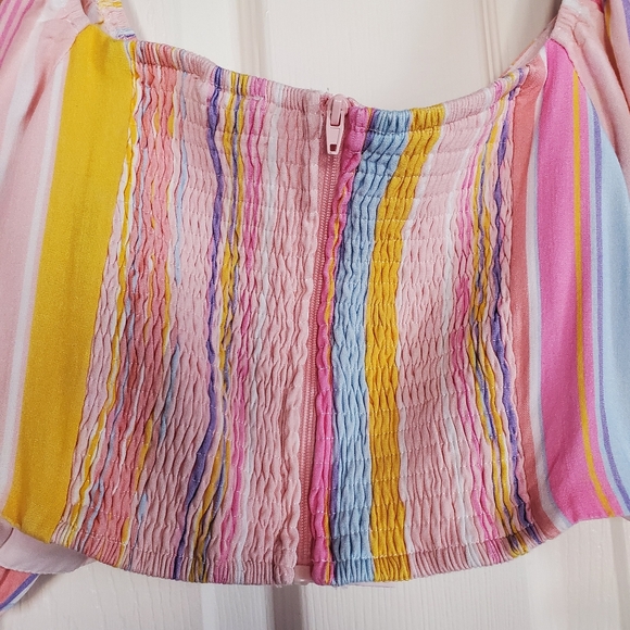 Showpo Ressy Mini Skit Size 10 Khaia Keyhole Top Size 8 Multi Stripe Set - Picture 8 of 16